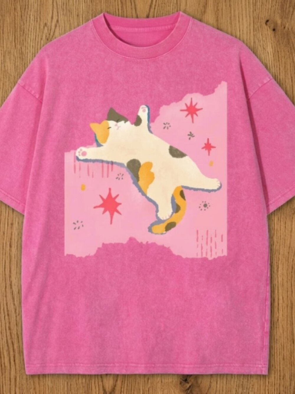 Washed Oversized Tee pink Unisex T shirt